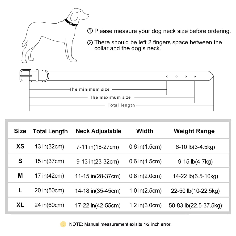 Personalized PU Leather Dog Collar with Soft Padding and Free Engraving for Small to Large Dogs - Adjustable Design