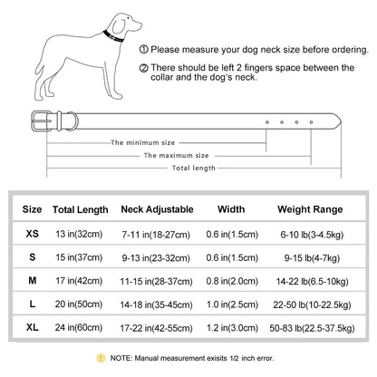 Personalized PU Leather Dog Collar with Soft Padding and Free Engraving for Small to Large Dogs - Adjustable Design