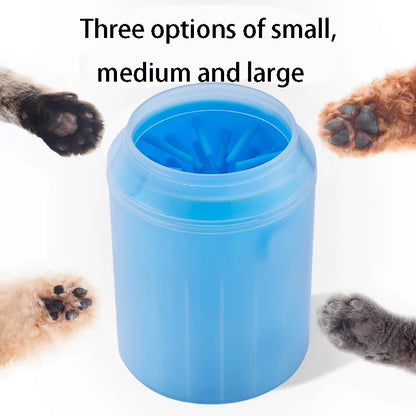 Portable Dog Paw Cleaner with Soft Silicone Combs and Quick Wash Foot Cleaning Bucket