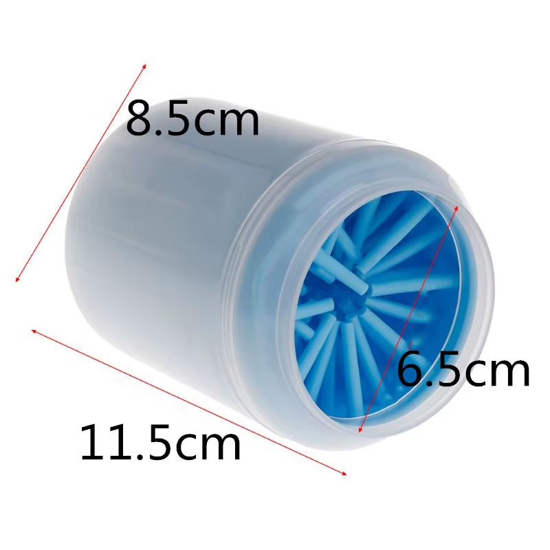 Portable Dog Paw Cleaner with Soft Silicone Combs and Quick Wash Foot Cleaning Bucket