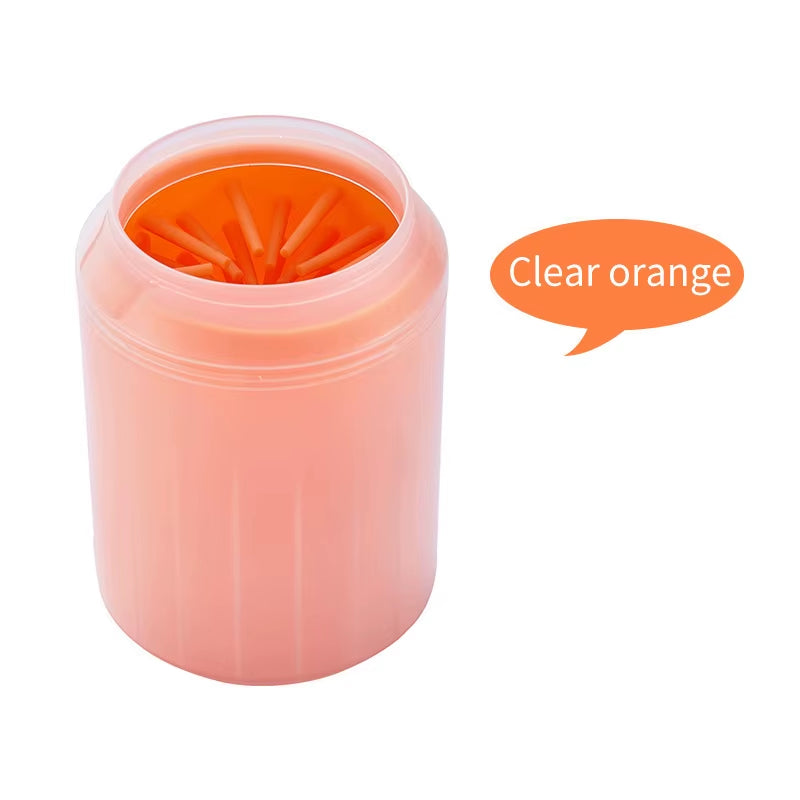 Portable Dog Paw Cleaner with Soft Silicone Combs and Quick Wash Foot Cleaning Bucket