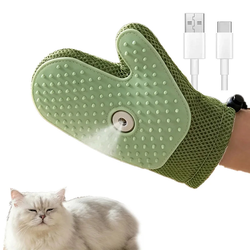 3-in-1 Electric Pet Grooming Brush with Steam and Spray for Cats and Dogs - Massage and Hair Removal Comb