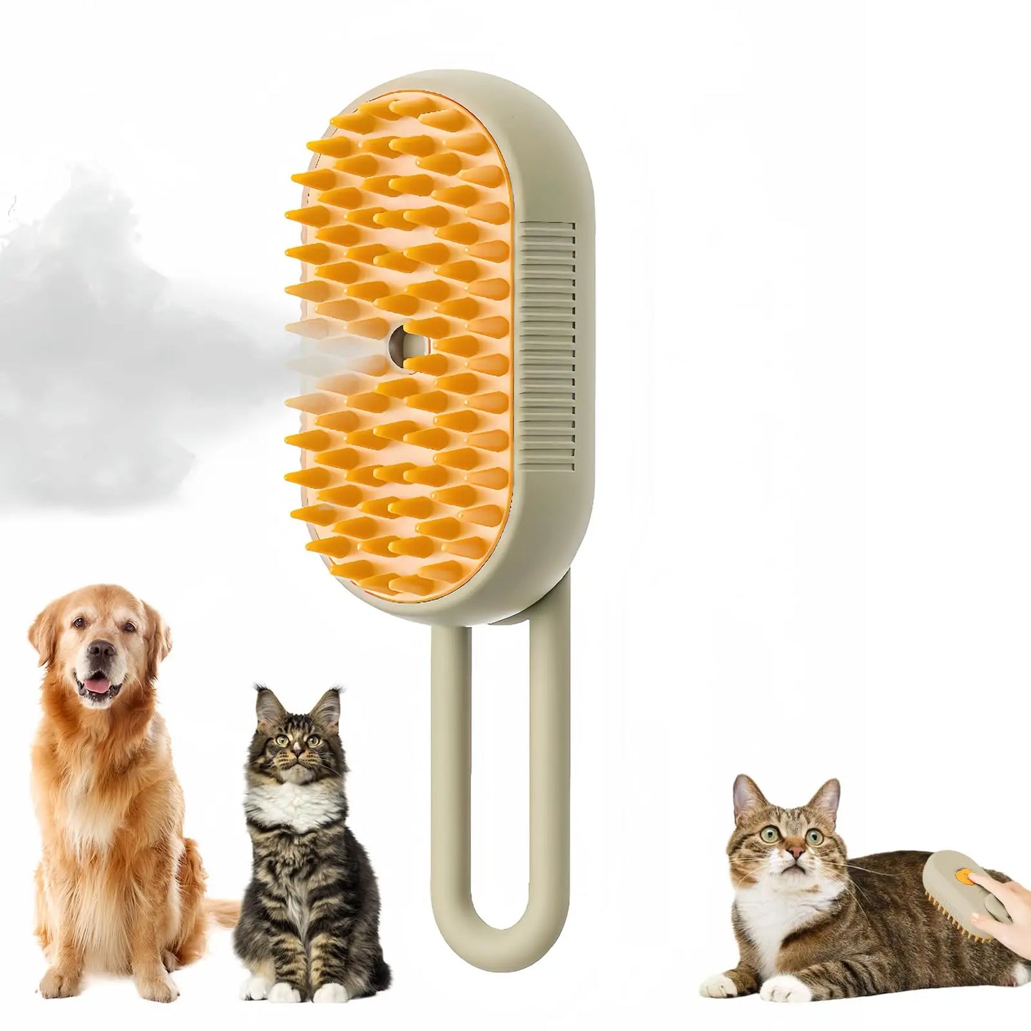 3-in-1 Electric Pet Grooming Brush with Steam and Spray for Cats and Dogs - Massage and Hair Removal Comb