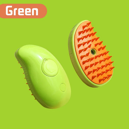 3-in-1 Electric Pet Grooming Brush with Steam and Spray for Cats and Dogs - Massage and Hair Removal Comb