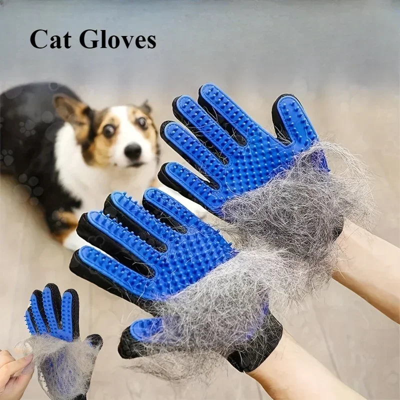 Pet Grooming Glove Brush for Cats and Dogs - Dual-Function Hair Removal and Massage Glove