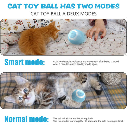 Electric Interactive Rolling Ball Toy for Cats - Smart Rotating Cat Game Accessory