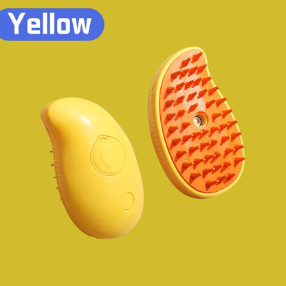 3-in-1 Electric Pet Grooming Brush with Steam and Spray for Cats and Dogs - Massage and Hair Removal Comb