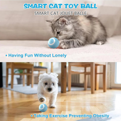 Electric Interactive Rolling Ball Toy for Cats - Smart Rotating Cat Game Accessory
