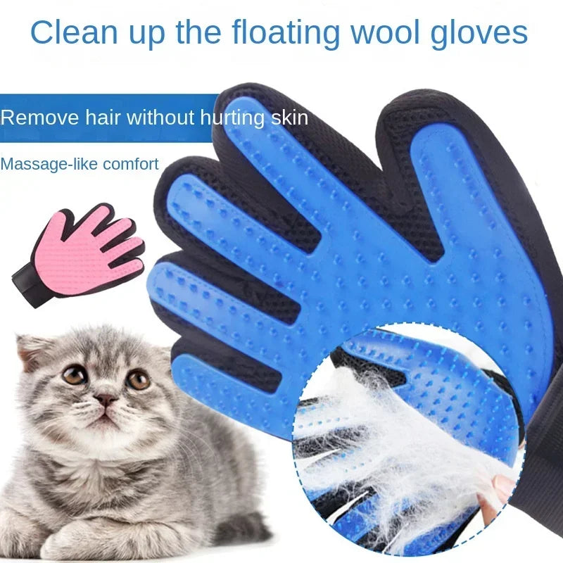 Pet Grooming Glove Brush for Cats and Dogs - Dual-Function Hair Removal and Massage Glove