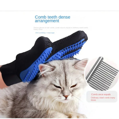 Pet Grooming Glove Brush for Cats and Dogs - Dual-Function Hair Removal and Massage Glove