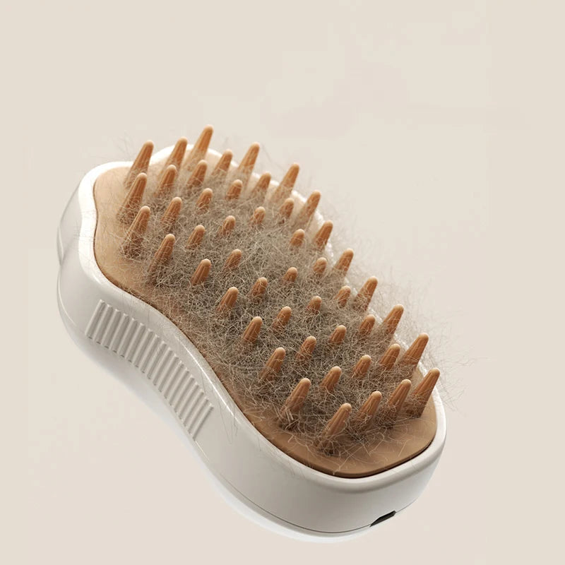 3-in-1 Electric Pet Grooming Brush with Steam and Spray for Cats and Dogs - Massage and Hair Removal Comb
