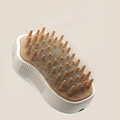 3-in-1 Electric Pet Grooming Brush with Steam and Spray for Cats and Dogs - Massage and Hair Removal Comb