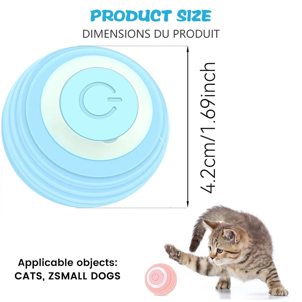 Electric Interactive Rolling Ball Toy for Cats - Smart Rotating Cat Game Accessory