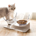 Elevated Cat Feeder Stand with Clear Bowl