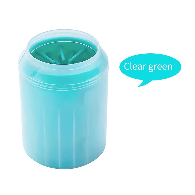 Portable Dog Paw Cleaner with Soft Silicone Combs and Quick Wash Foot Cleaning Bucket