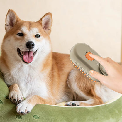 Multifunctional 3-in-1 Cat and Dog Steam Grooming Brush for Effective Pet Hair Removal