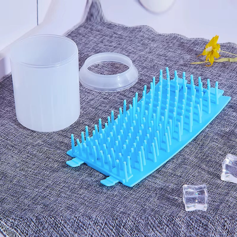 Portable Dog Paw Cleaner with Soft Silicone Combs and Quick Wash Foot Cleaning Bucket