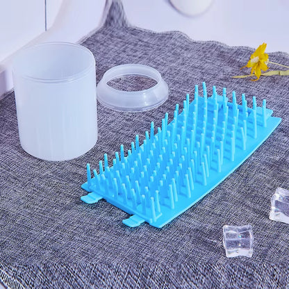 Portable Dog Paw Cleaner with Soft Silicone Combs and Quick Wash Foot Cleaning Bucket